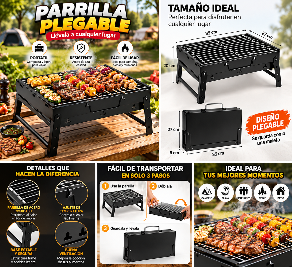 Parilla Portatil Plegable